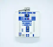 HIP FLASK Stainless Steel R2D2 droid vintage style 6oz 170 ml with Screw Cap