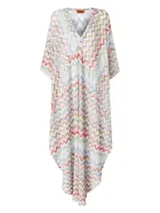 [Missoni] Missoni-Caftano Lungo Con Zig-Zag LamÉ 3d E Maniche A Pipistrello-Donna S