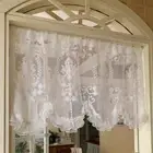Kitchen Cafe Curtain Lace Net Valance Window Sheer Voile Short Panel Home DecorW