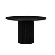 Sona Round Wooden Kitchen Dining Table 120cm Black