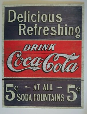 Coca Cola Metal Tin Sign Man Cave Pub Bar 40.5 x 31.5 Reproduction licensed