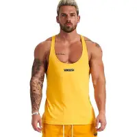 在飛比找Yahoo!奇摩拍賣優惠-熱銷 男士 Gym 運動背心 棉質 健身訓練工字上衣 Vq-