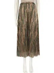 Striped Metallic Midi Skirt