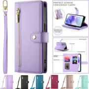 Fr Samsung A56 A26 A35 A06 A16 A54 A15 A55 5G Leather Zip Wallet Case Flip Cover