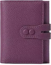 [SENDEFN] Leather Purses for Women, Small Trifold Ladies Wllat, RFID Blocking Laides Purse with Zipper Coin Pocket, Multi Card Slots Women's Wallets, Purple, Vintage