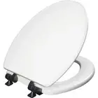 Matte Black Elongated Toilet Seat Soft Close Hinges Durable Wood Design