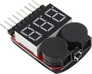 SHINEOFI Lipo Battery Tester Low Voltage Monitor with Alarm LED Indicator for Lithium Ion Battery Capacity Check Accurate Voltage Display Portable Design