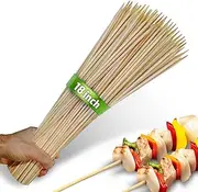100pcs 18" long Bamboo Skewers Sticks for Grilling BBQ Kabob Barbecue Marshmallow Roasting Stick 4mm Thick Natural Wooden Smore Sticks Craft (18 inch)