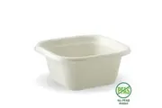 Biopak Container Takeaway 480ml Square White Plant Fibre 50 Pack x 1