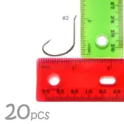 20pcs Size 2 Fishing 2x Kahle Hooks Nickel tackle Wide Gap Circle Catfish #2