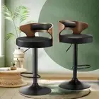 2x Bar Stools Kitchen Gas Lift Swivel Chairs Stool Wooden Barstool Oikiture