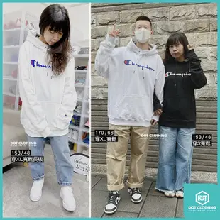 Champion Fleece Large Logo Hoodie 美版 內裏刷毛 黑 白 刺繡 連帽 帽T DOT聚點