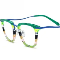 在飛比找蝦皮商城精選優惠-拼料板材鈦方形板材眼鏡框男女同款原宿眼鏡可配鏡防藍光眼鏡架