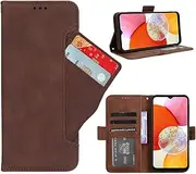 [GoshukunTech] Phone Cover for Samsung A15 5G,for Samsung Galaxy A15 5G Wallet Case[ 5 Card Slots Leather Wallet ] Soft TPU Inner Case Flip Cover Stand Feature -Dark Brown