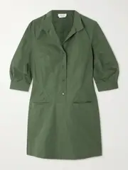 [MCQUEEN] MCQUEEN - Cotton-poplin Mini Dress - Green - IT44 IT 44 Green