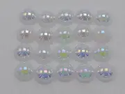 200 White Luster AB Acrylic Round Half Pearl 10mm FlatBack Beads Scrapbook