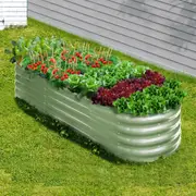 Livsip Garden Bed 240x80x42cm Planter Box Raised Container Galvanised Green