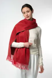 Merinosnug Extra Fine Large Merino Wool Scarf Australia – 90% Merino, 10% Alpaca, Red Cooper Penny