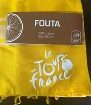 Tour de France - Bright Yellow Turkish Fouta Towel Throw - Brand New 37” X 74”