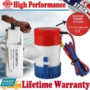 1100GPH 12V Marine Boat Yacht Submersible Bilge Sump Water Pump w/ Float Switch