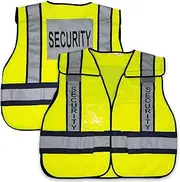 VIEWBRITE Reflective Class 2 Security Vest Lime Green - 5 Point Breakaway High Visibility Yellow Safety Vest (Medium - Large)