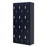 12-Door Locker for Office Gym Shed School Home Storage - Standard Lock with Keys