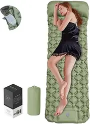 Lightweight Inflatable Camping Hiking Mat Bed Air Mattress with Pillow, Self Inflating Camping Mattress for Comfortable Sleep, Built-in Pump, Outdoor Camping & Hiking Gear Australia Day