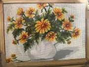 Printed needlepoint kits Tapestry Canvas 30x40 cm Rto Yellow Flowers