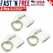 3x 10 FT 30 Multi-Color LED String Christmas Tree Lights Decor Battery Powered