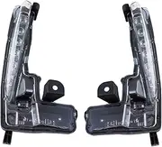 TRQ Driver & Passenger Side Bumper Mounted Daytime Running Light Set Compatible with 2017-2019 Toyota Corolla TO2562103 TO2563103