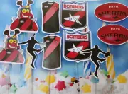 AFL Essendon Bombers Cake Topper Set, Custom, Footy Player, SHERRIN & Lollipop!