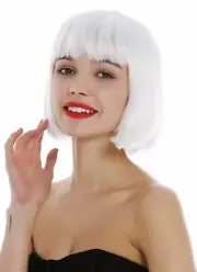 WIG ME UP Wig Women's Wig Women Short Bob Fringe Smooth White 7803-1001