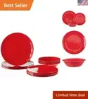 Melamine 12 pc Dinnerware Set, Service for 4, Red