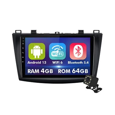 9 Inch IPS Touchscreen Android 13 Car Stereo for Mazda 3 2010-2013 with Wirel...