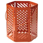 VÅRSYREN lantern for tealight, brown-orange, 12 cm