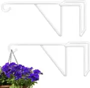 Zacool Vinyl Fence Hooks-2 Pack 5 X 10 Inches Durable White Patio Hooks Coate...