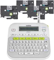 P-Touch PT-D210 Label Maker Value Bundle Includes 4 Label Tapes, Easy-To-Use, Ho
