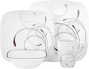[CORELLE] Square 16-Piece Dinnerware Set, Splendor, Service for 4