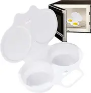 Microwave Egg Cooker - Microwave Egg Boiler Poacher | 2 Eggs Capacity Round Egg Poacher Cups Poached Egg Cooker for Boiled Noodles Borato