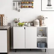 Costway106cm Sideboard Buffet Cabinet with 2 Doors and Adjustable Shelves-White