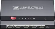 8K HDMI Splitter 1 in 4 Out 4K120hz,HDMI 2.1 Splitter 1x4 8K60Hz，Downscaler EDID Mode，hue Light sync，Compatible with Xbox Series X, PS4 Pro, PS5, Blu-ray Player