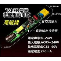 在飛比找蝦皮購物優惠-T8LED日光燈管 LED驅動電源 T8電源模組 恆流驅動電