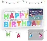 LED Fairy Lights Happy Birthday Colorful Letter String Lights Birthday Fairy Lights Battery Operated 190cm Long Party Items Party Decoration for Kids Birthday Party