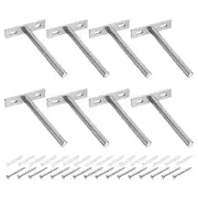 10Pcs 5 Inch Wall Mounting Floating Shelf Bracket Blind Shelf Support, Silver