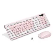 Wireless Keyboard and Mouse Combo, 2.4G Full-Sized Keyboard and Mouse Cordles...