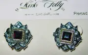 KIRKS FOLLY RARE/SIGNED TUSCON SUN PIERCED EARRINGS"! GOLD & SILVER