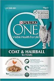 PURINA ONE Adult Hairball Chicken Wet Cat Food 12x70g