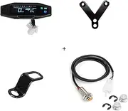 199km Universal Motorcycle Meter Digital Speedometer Motorbike Spare Parts Accessories Instrument KR200 Motorcycle Trip Meter(with 2 Brackets)
