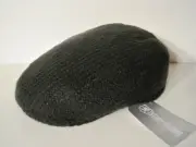 STACY ADAMS mohair driving cap HAT Black LARGE / XL