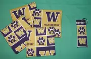 *COASTERS SET of 4 and/or KEYCHAIN key ring UNIVERSITY of WASHINGTON HUSKIES